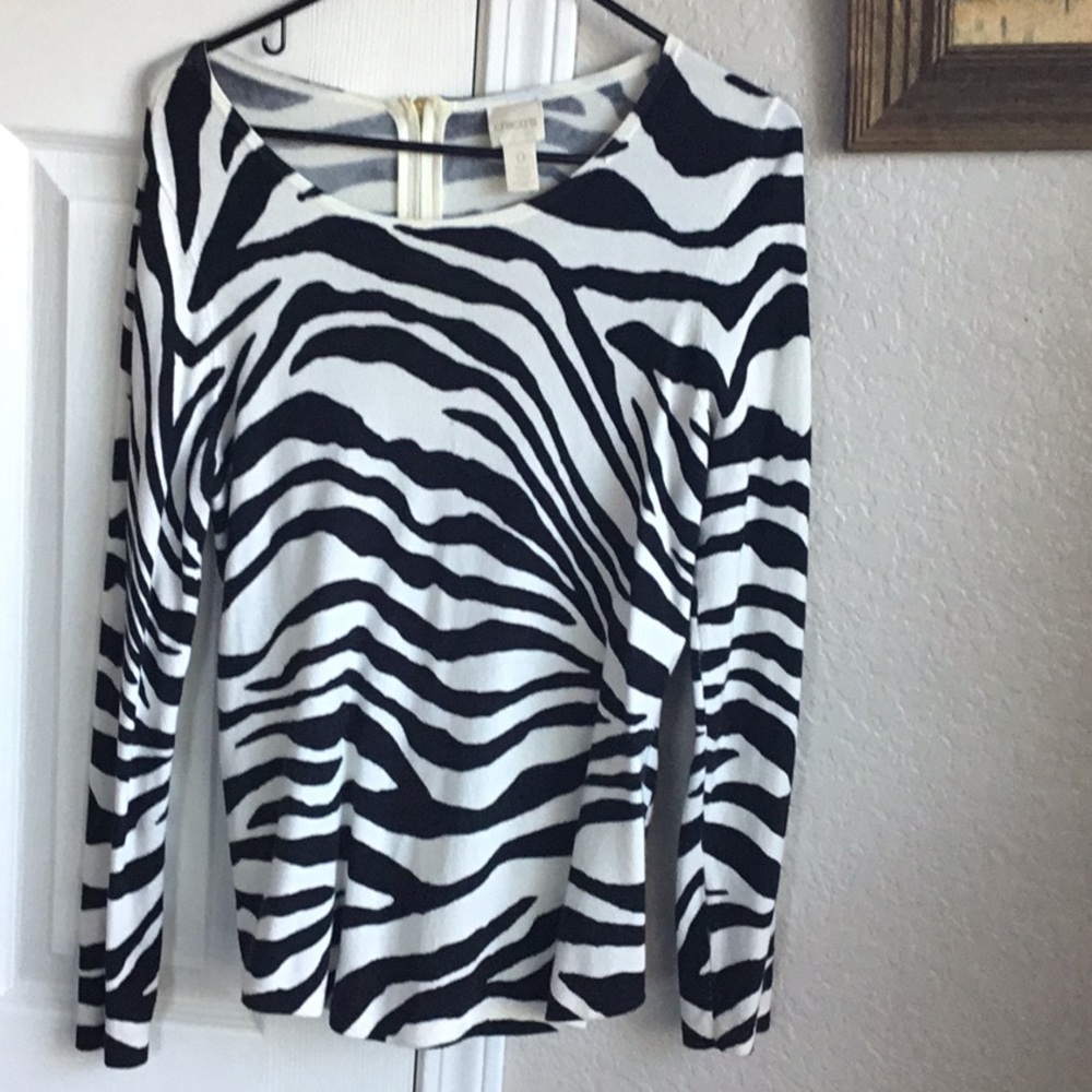 Chico’s zebra print long sleeve top.